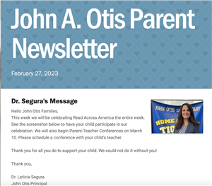 John Otis Parent Newsletter